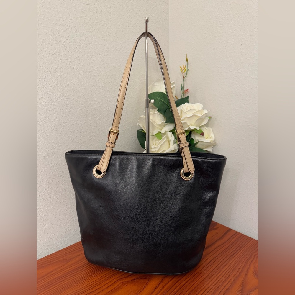 Michael Kors Rubber Tote Handbag Purse Black Rare